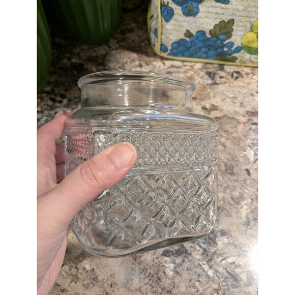 Vtg Anchor Hocking Wexford Clear USA Glass Canister Candy Jar 6.5 In - Picture 6 of 8